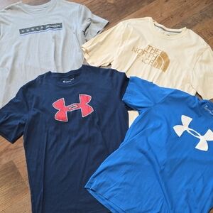 Under Armour Mens' Navy and Blue Logo Tees